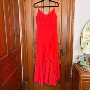 Laundry By Shelli Segal Vibrant Red High Low Dress, Size 10